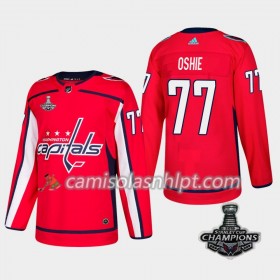 Camisola Washington Capitals T.J. Oshie 77 2018 Stanley Cup Champions Adidas Vermelho Authentic - Homem